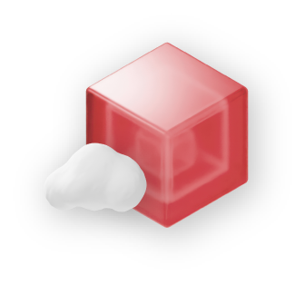 icon of pink cube next to cloud